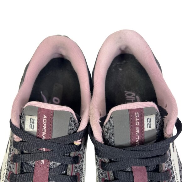 Brooks Adrenaline GTS 22 Shoes Women's 7.5 B Black Gray Pink Running Sneakers - Picture 7 of 9